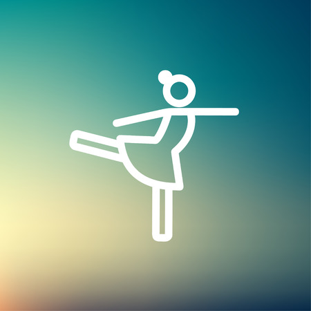 Ballet dancing icon thin line for web and mobile, modern minimalistic flat design. Vector white icon on gradient mesh background.のイラスト素材