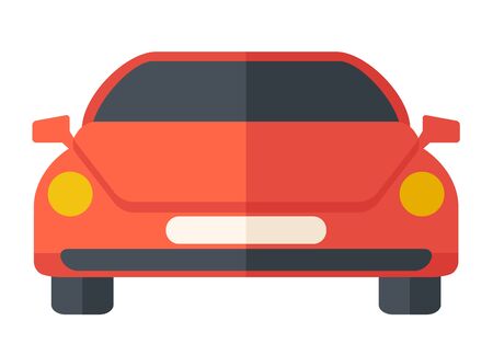 A red sports car. A Contemporary style. Vector flat design illustration isolated white background. Horizontal layoutのイラスト素材