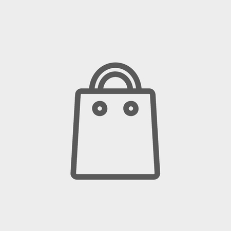 Shopping bag icon thin line for web and mobile, modern minimalistic flat design. Vector dark grey icon on light grey background.のイラスト素材