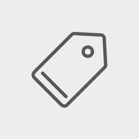 Empty tag icon thin line for web and mobile, modern minimalistic flat design. Vector dark grey icon on light grey background.のイラスト素材
