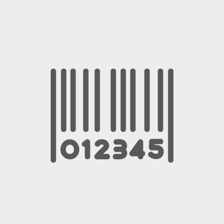 Barcode icon thin line for web and mobile, modern minimalistic flat design. Vector dark grey icon on light grey background.のイラスト素材