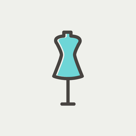 Mannequin icon thin line for web and mobile, modern minimalistic flat design. Vector icon with dark grey outline and offset colour on light grey background.のイラスト素材