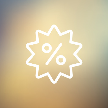 Discount tag icon thin line for web and mobile, modern minimalistic flat design. Vector white icon on gradient mesh background.のイラスト素材