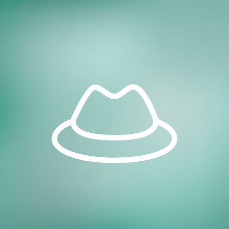 Classic hat icon thin line for web and mobile, modern minimalistic flat design. Vector white icon on gradient mesh background.のイラスト素材