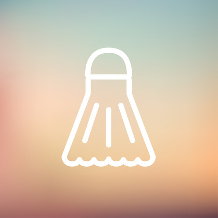 Badminton shuttlecock icon thin line for web and mobile, modern minimalistic flat design. Vector white icon on gradient mesh background.のイラスト素材