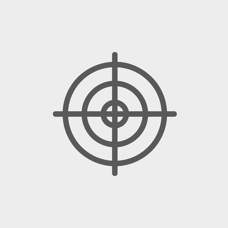 Crosshair target icon thin line for web and mobile, modern minimalistic flat design. Vector dark grey icon on light grey background.のイラスト素材