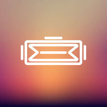 Virtual reality headset icon thin line for web and mobile, modern minimalistic flat design. Vector white icon on gradient mesh background.のイラスト素材
