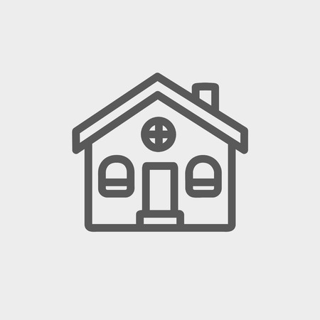 Church building icon thin line for web and mobile, modern minimalistic flat design. Vector dark grey icon on light grey background.のイラスト素材