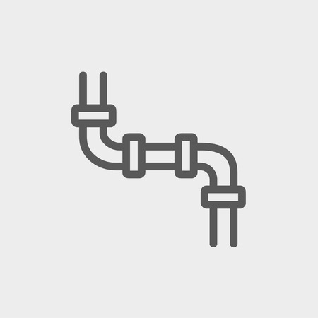 Water pipeline icon thin line for web and mobile, modern minimalistic flat design. Vector dark grey icon on light grey background.のイラスト素材