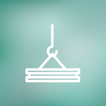 Crane icon thin line for web and mobile, modern minimalistic flat design. Vector white icon on gradient mesh background.のイラスト素材