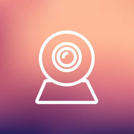 Web camera icon thin line for web and mobile, modern minimalistic flat design. Vector white icon on gradient mesh background.のイラスト素材
