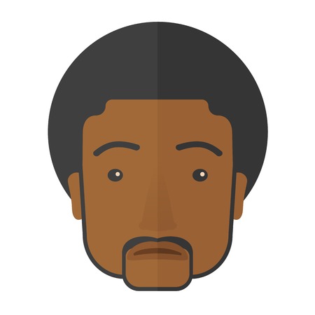 A bored young black man. A Contemporary style. Vector flat design illustration isolated white background. Square layout.のイラスト素材