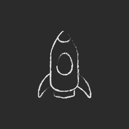 Business startup hand drawn in chalk on a blackboard vector white icon on a black backgroundのイラスト素材