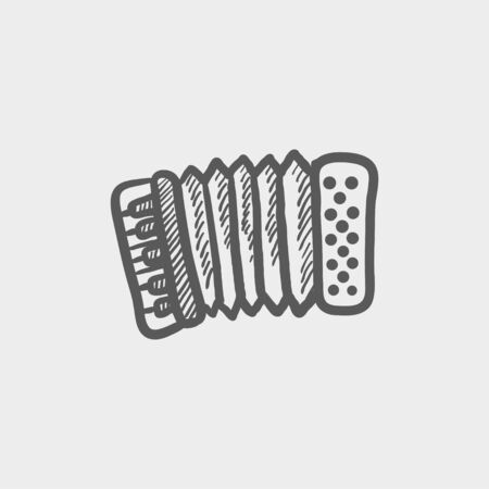 Organ sketch icon for web and mobile. Hand drawn vector dark grey icon on light grey background.のイラスト素材