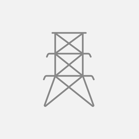 Electric tower line icon for web, mobile and infographics. Vector dark grey icon isolated on light grey background.のイラスト素材