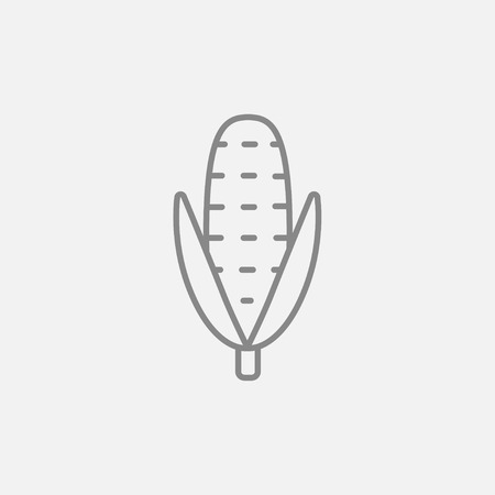 Corn line icon for web, mobile and infographics. Vector dark grey icon isolated on light grey background.のイラスト素材