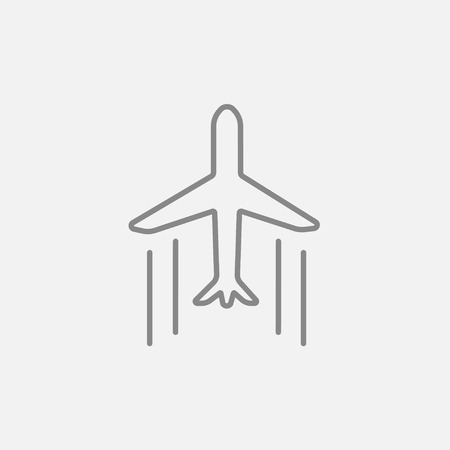 Cargo plane line icon for web, mobile and infographics. Vector dark grey icon isolated on light grey background.のイラスト素材