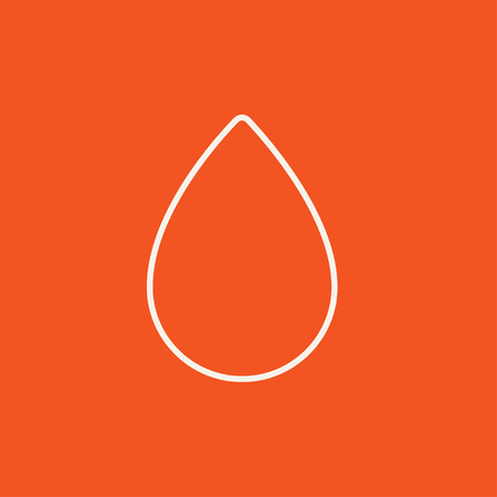 Water drop line icon for web, mobile and infographics. Vector white icon isolated on red background.のイラスト素材