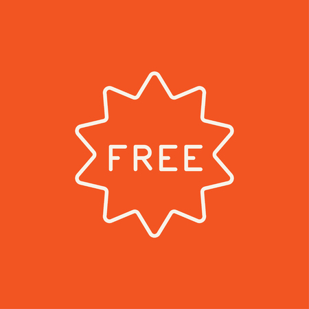 Free tag line icon for web, mobile and infographics. Vector white icon isolated on red background.のイラスト素材