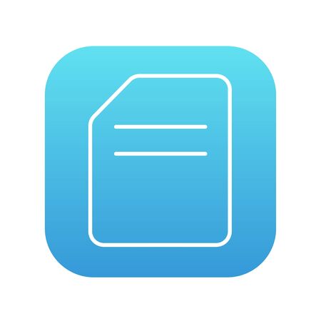 Document line icon for web, mobile and infographics. Vector white icon on the blue gradient square with rounded corners isolated on white background.のイラスト素材