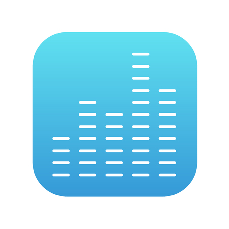 Digital equalizer line icon for web, mobile and infographics. Vector white icon on the blue gradient square with rounded corners isolated on white background.のイラスト素材
