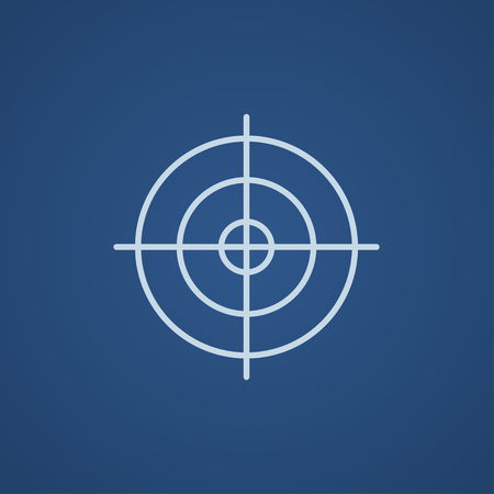 Shooting target line icon for web, mobile and infographics. Vector light blue icon isolated on blue background.のイラスト素材
