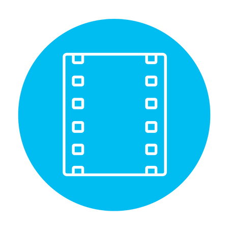 Negative line icon for web, mobile and infographics. Vector white icon on the light blue circle isolated on white background.のイラスト素材