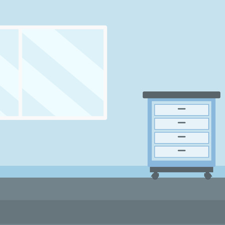 Background of doctor office vector flat design illustration. Square layout.のイラスト素材