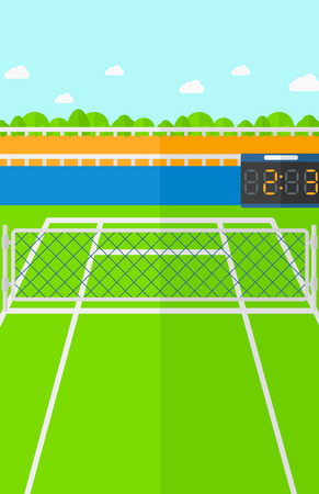Background of tennis court vector flat design illustration. Vertical layout.のイラスト素材