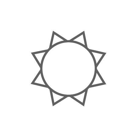 Sun thick line icon with pointed corners and edges for web, mobile and infographics. Vector isolated icon.のイラスト素材