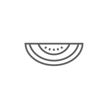 Melon thick line icon with pointed corners and edges for web, mobile and infographics. Vector isolated icon.のイラスト素材