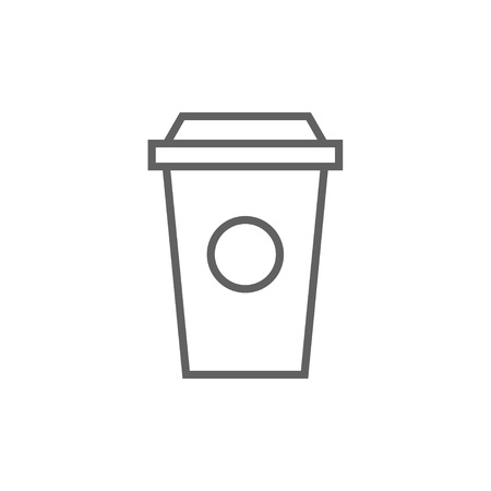 Disposable cup thick line icon with pointed corners and edges for web, mobile and infographics. Vector isolated icon.のイラスト素材