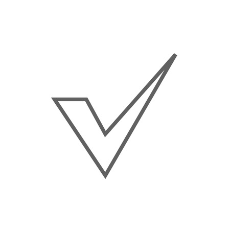 Tick thick line icon with pointed corners and edges for web, mobile and infographics. Vector isolated icon.のイラスト素材