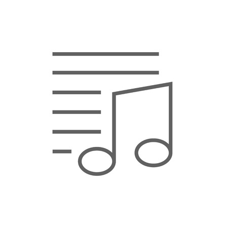 Musical note thick line icon with pointed corners and edges for web, mobile and infographics. Vector isolated icon.のイラスト素材