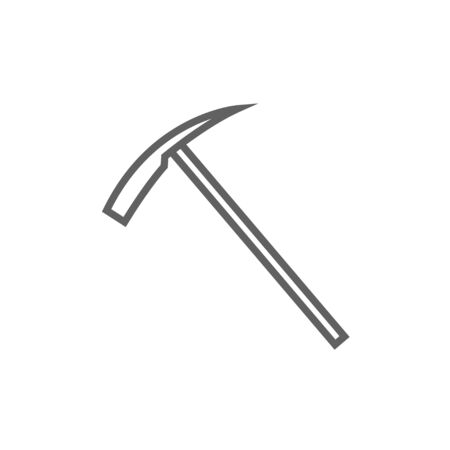 Ice pickaxe thick line icon with pointed corners and edges for web, mobile and infographics. Vector isolated icon.のイラスト素材