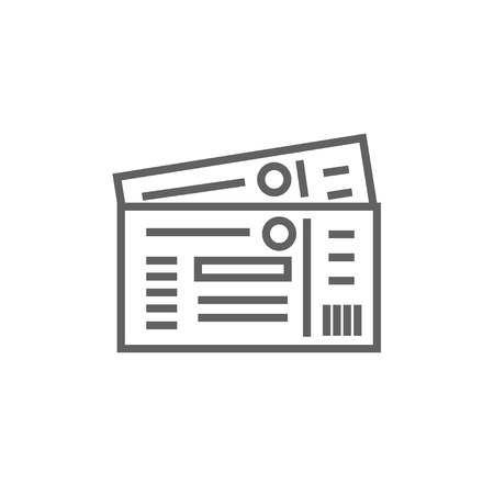 Tickets thick line icon with pointed corners and edges for web, mobile and infographics. Vector isolated icon.のイラスト素材
