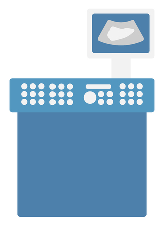 Medical  ultrasound equipment vector flat design illustration isolated on white background.のイラスト素材