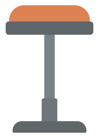 Brown bar stool vector flat design illustration isolated on white background.のイラスト素材