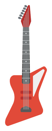 Classical electric guitar vector flat design illustration isolated on white background.のイラスト素材