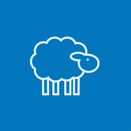 Sheep thick line icon with pointed corners and edges for web, mobile and infographics. Vector isolated icon.のイラスト素材