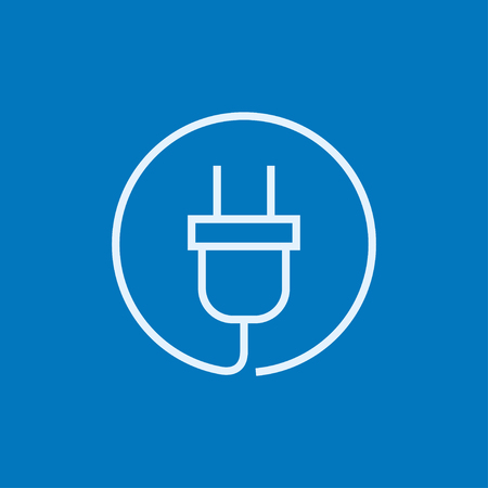 Plug thick line icon with pointed corners and edges for web, mobile and infographics. Vector isolated icon.のイラスト素材