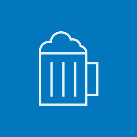 Mug of beer thick line icon with pointed corners and edges for web, mobile and infographics. Vector isolated icon.のイラスト素材