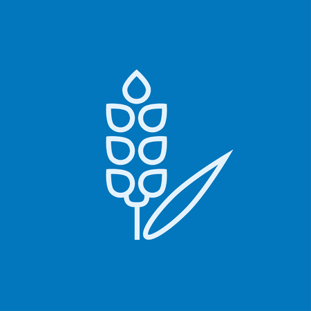 Wheat thick line icon with pointed corners and edges for web, mobile and infographics. Vector isolated icon.のイラスト素材