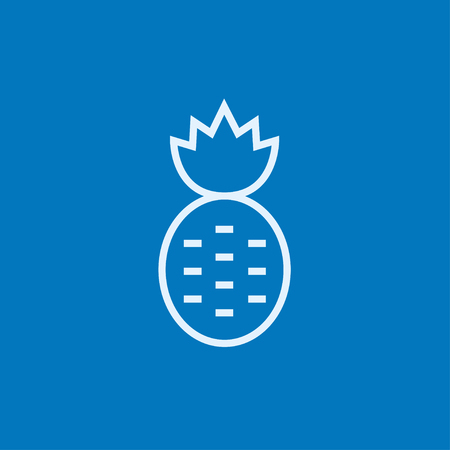 Pineapple thick line icon with pointed corners and edges for web, mobile and infographics. Vector isolated icon.のイラスト素材
