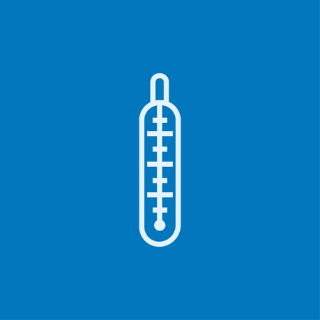 Medical thermometer thick line icon with pointed corners and edges for web, mobile and infographics. Vector isolated icon.のイラスト素材
