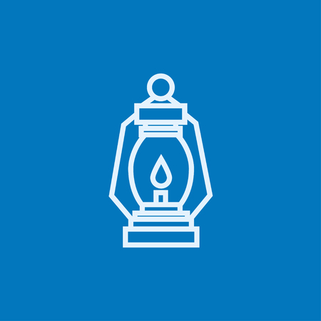 Camping lantern thick line icon with pointed corners and edges for web, mobile and infographics. Vector isolated icon.のイラスト素材
