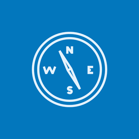 Compass thick line icon with pointed corners and edges for web, mobile and infographics. Vector isolated icon.のイラスト素材