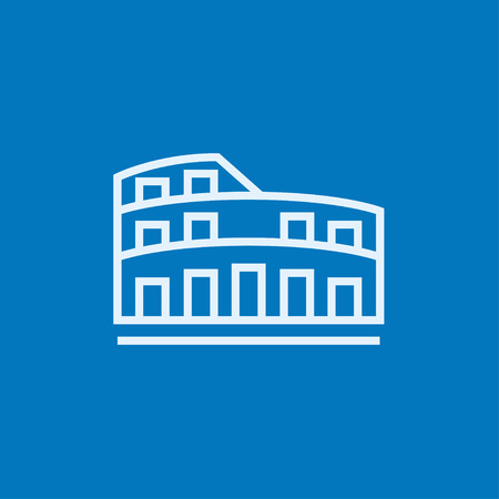 Coliseum thick line icon with pointed corners and edges for web, mobile and infographics. Vector isolated icon.のイラスト素材