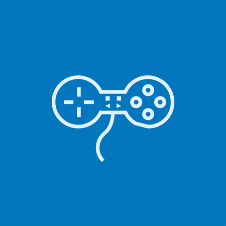 Joystick thick line icon with pointed corners and edges for web, mobile and infographics. Vector isolated icon.のイラスト素材
