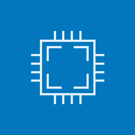 CPU thick line icon with pointed corners and edges for web, mobile and infographics. Vector isolated icon.のイラスト素材